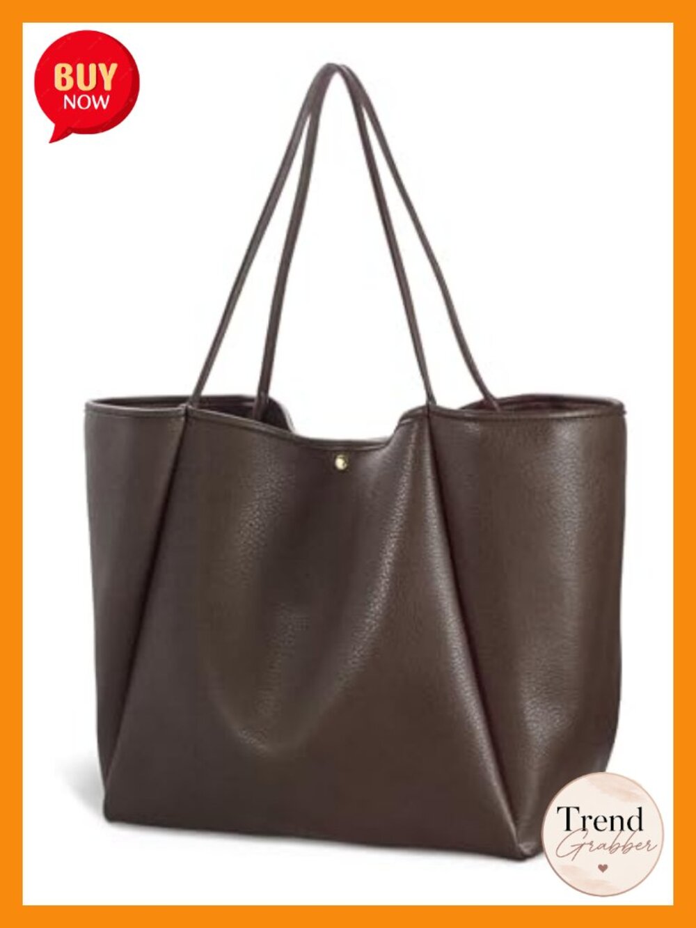 Oversize PU Leather Tote Weekender Travel Bag Shopper Handbag